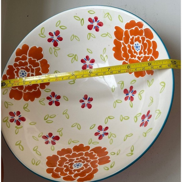Artistic Accents Floral Serving Bowl Hand Painted By Coastline Imports 10 in. - Picture 8 of 8